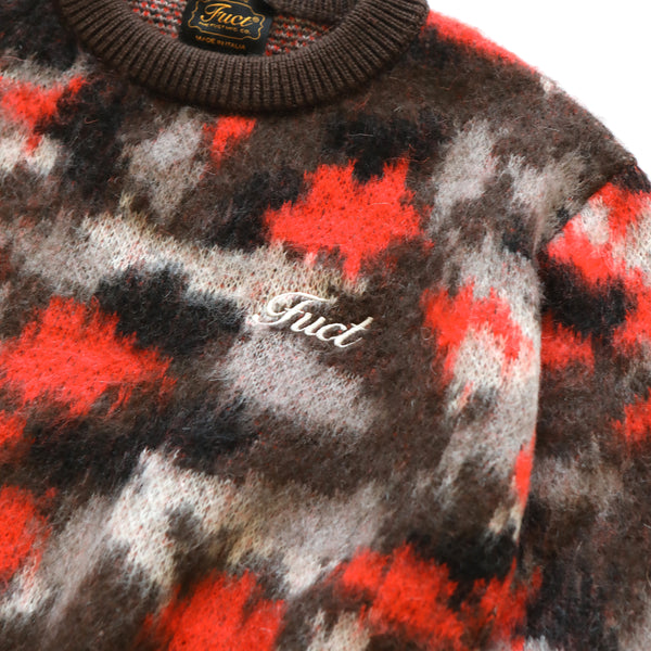 ORANGE CAMO MOHAIR PULLOVER