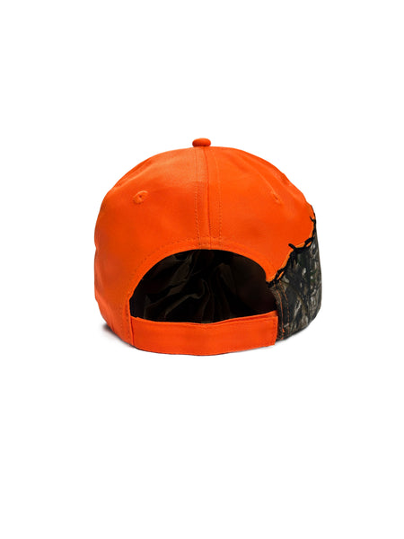 Oval Parody Barbed Wire Camo Hat (Orange)
