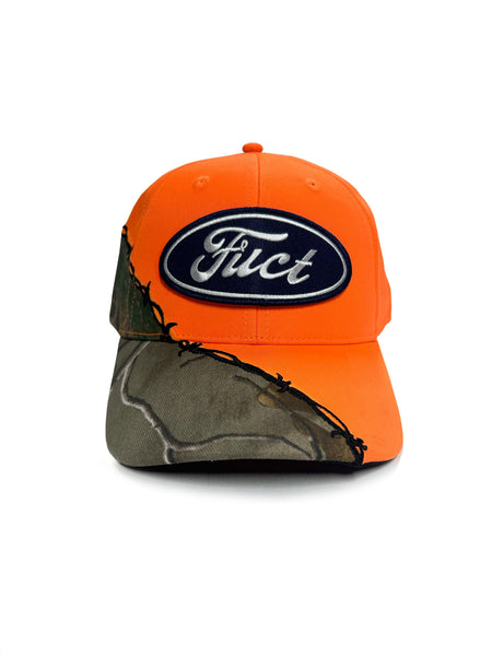 Oval Parody Barbed Wire Camo Hat (Orange)