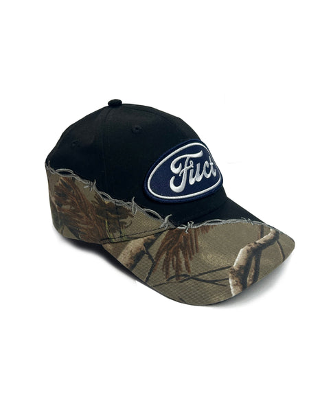 Oval Parody Barbed Wire Camo Hat (Black)