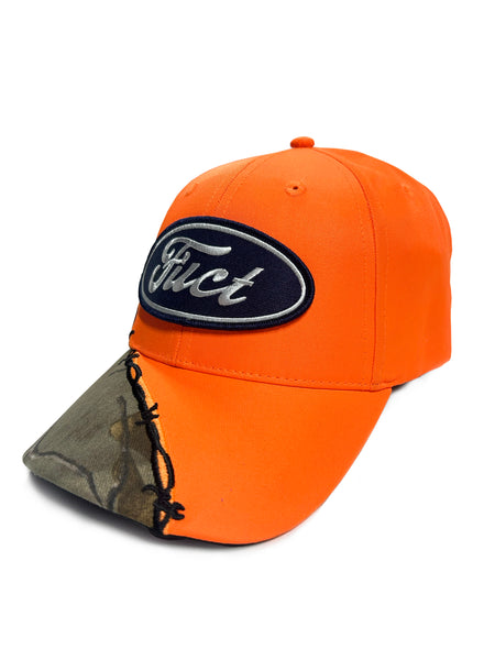 Oval Parody Barbed Wire Camo Hat (Orange)