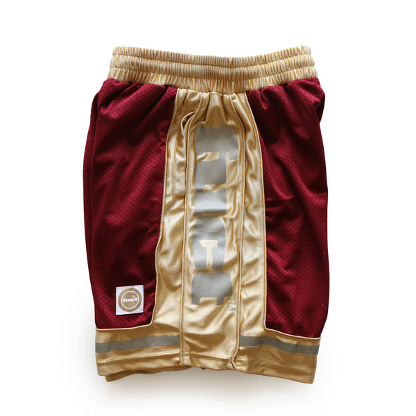 3M MESH SHORTS BURGUNDY/GOLD
