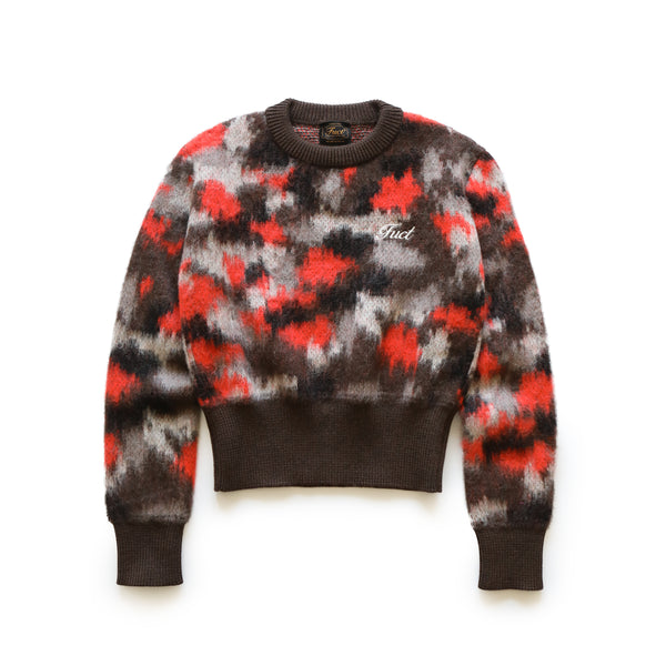 ORANGE CAMO MOHAIR PULLOVER
