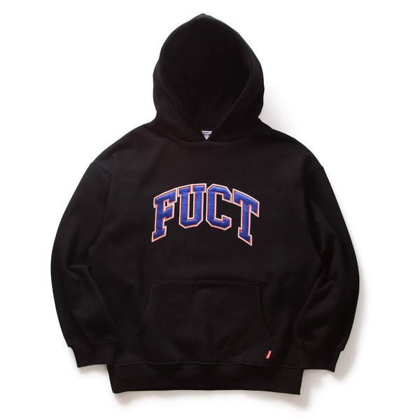 ACADEMY LOGO SATIN APPLIQUÉ HOODIE BLACK
