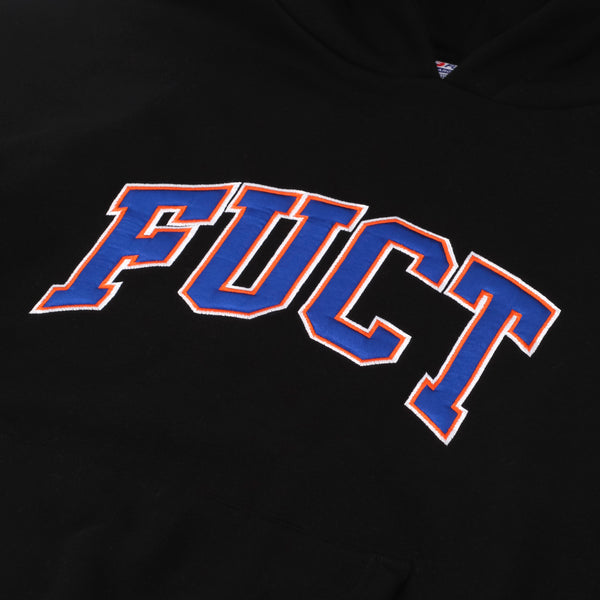 ACADEMY LOGO SATIN APPLIQUÉ HOODIE BLACK