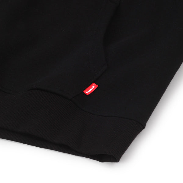 ACADEMY LOGO SATIN APPLIQUÉ HOODIE BLACK